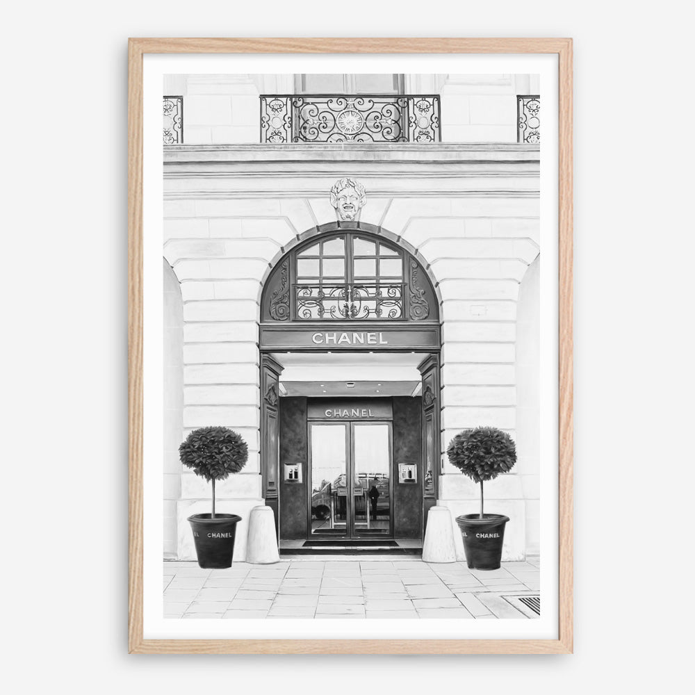 Shop 31 Rue Cambon B&W II Art Print a Paris France fashion style themed painted wall art print from The Print Emporium wall artwork collection - Buy Australian made fine art painting style poster and framed prints for the home and your interior decor room, TPE-746-AP