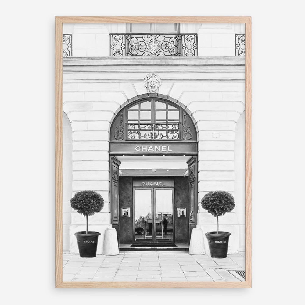Shop 31 Rue Cambon B&W II Art Print a Paris France fashion style themed painted wall art print from The Print Emporium wall artwork collection - Buy Australian made fine art painting style poster and framed prints for the home and your interior decor room, TPE-746-AP