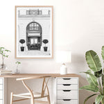 Shop 31 Rue Cambon B&W II Art Print a Paris France fashion style themed painted wall art print from The Print Emporium wall artwork collection - Buy Australian made fine art painting style poster and framed prints for the home and your interior decor room, TPE-746-AP