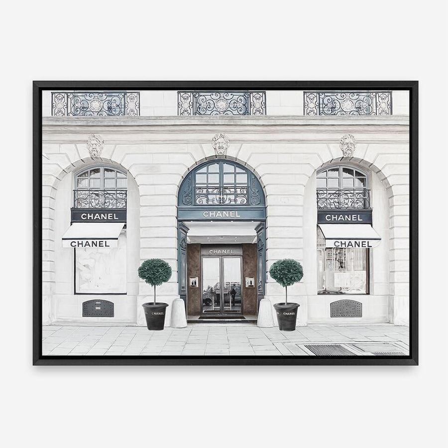 Shop 31 Rue Cambon I Canvas Print a Paris France Fashion style themed painted framed canvas wall art print from The Print Emporium artwork collection - Buy Australian made fine art painting style stretched canvas prints for the home and your interior decor space, TPE-745-CA-35X46-NF