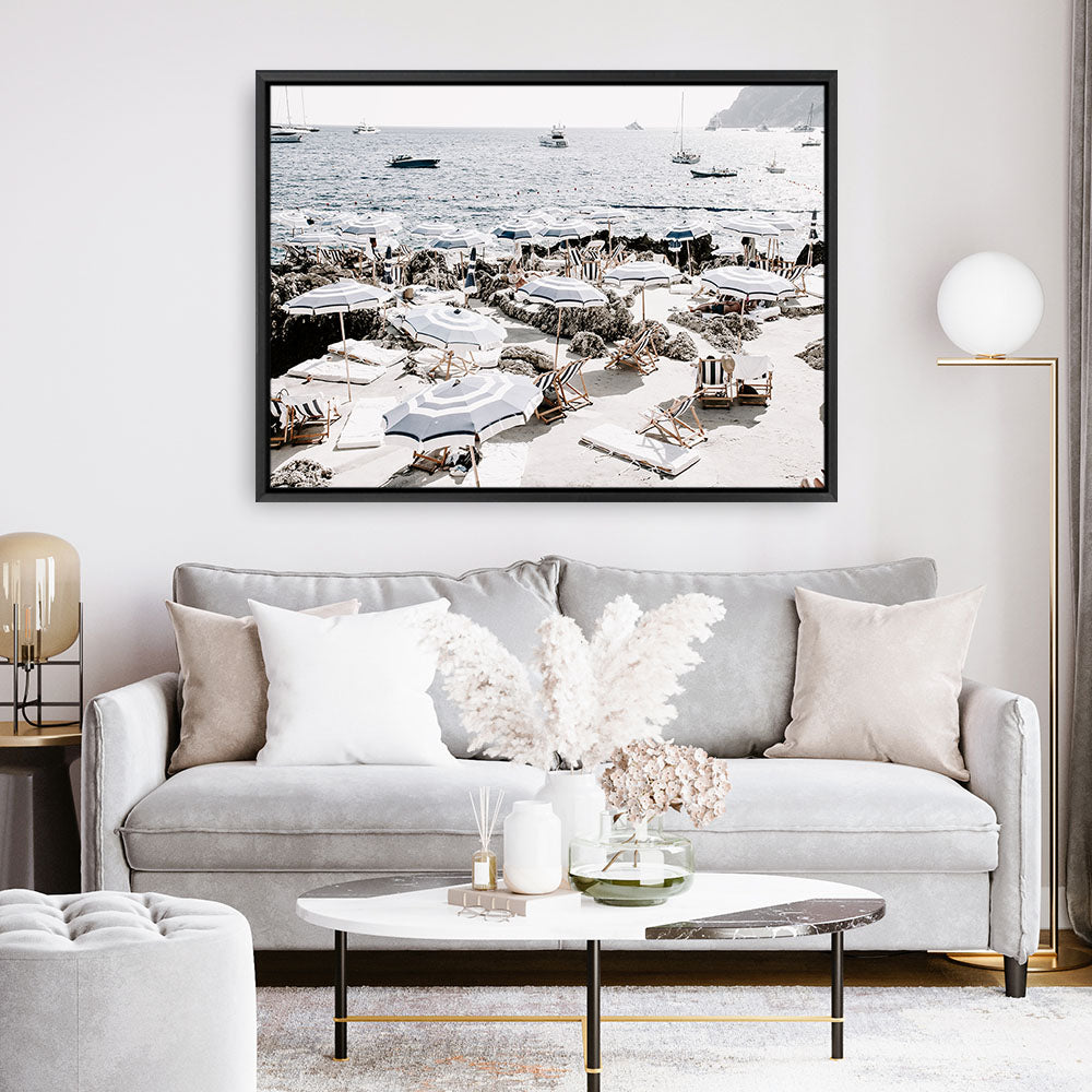 Shop A Day At Fontelina I Photo Canvas Print a coastal themed photography framed stretched canvas print from The Print Emporium wall artwork collection - Buy Australian made prints for the home and your interior decor space, TPE-728-CA-35X46-NF
