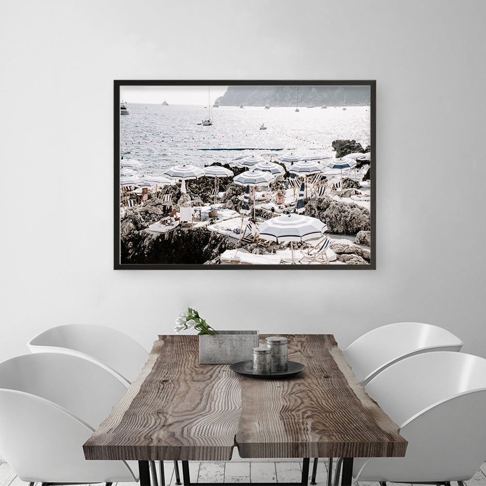 Shop A Day At Fontelina II Photo Art Print a coastal themed photography wall art print from The Print Emporium wall artwork collection - Buy Australian made fine art poster and framed prints for the home and your interior decor, TPE-855-AP