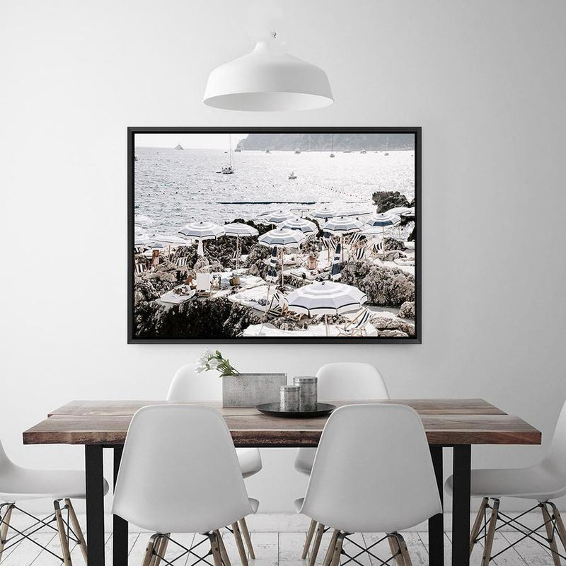 Shop A Day At Fontelina II Photo Canvas Print a coastal themed photography framed stretched canvas print from The Print Emporium wall artwork collection - Buy Australian made prints for the home and your interior decor space, TPE-855-CA-35X46-NF