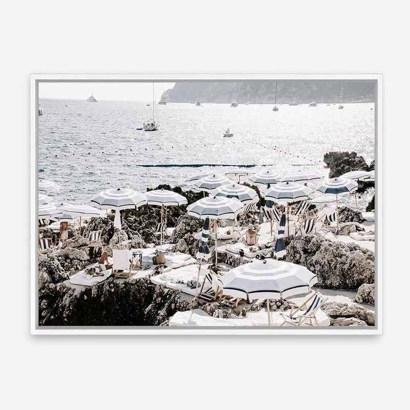 Shop A Day At Fontelina II Photo Canvas Print a coastal themed photography framed stretched canvas print from The Print Emporium wall artwork collection - Buy Australian made prints for the home and your interior decor space, TPE-855-CA-35X46-NF