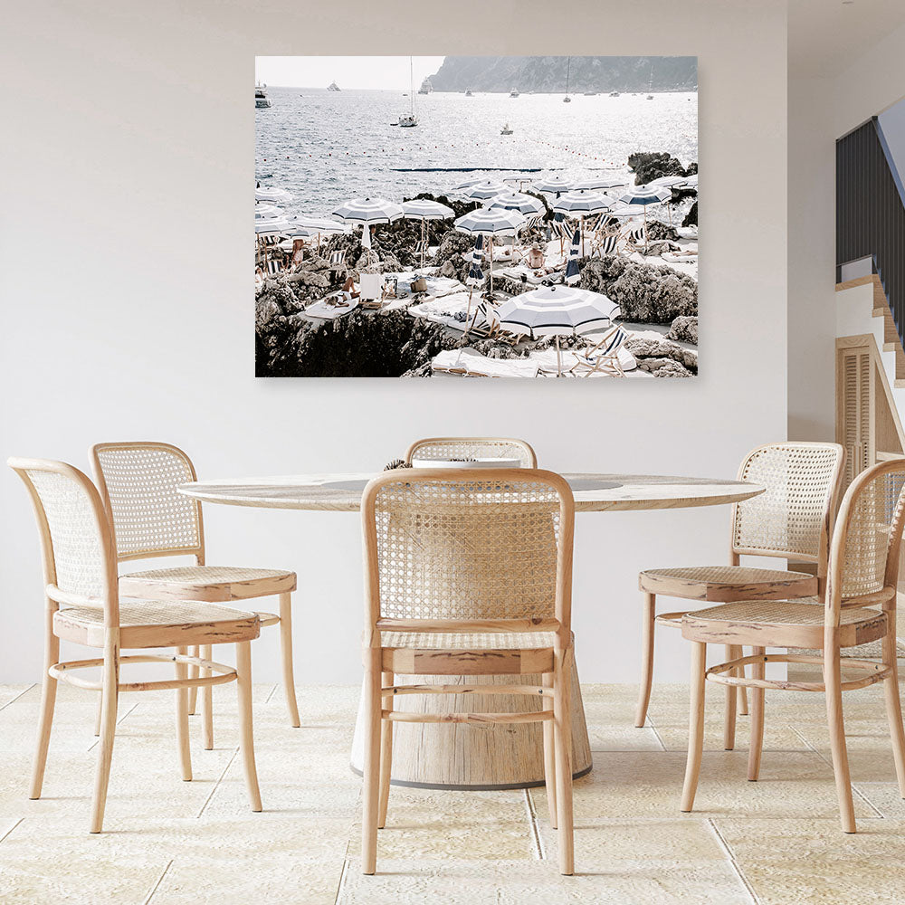 Shop A Day At Fontelina II Photo Canvas Print a coastal themed photography framed stretched canvas print from The Print Emporium wall artwork collection - Buy Australian made prints for the home and your interior decor space, TPE-855-CA-35X46-NF