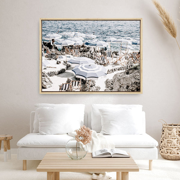Shop A Day At Fontelina III Photo Canvas Print a coastal themed photography framed stretched canvas print from The Print Emporium wall artwork collection - Buy Australian made prints for the home and your interior decor space, TPE-860-CA-35X46-NF