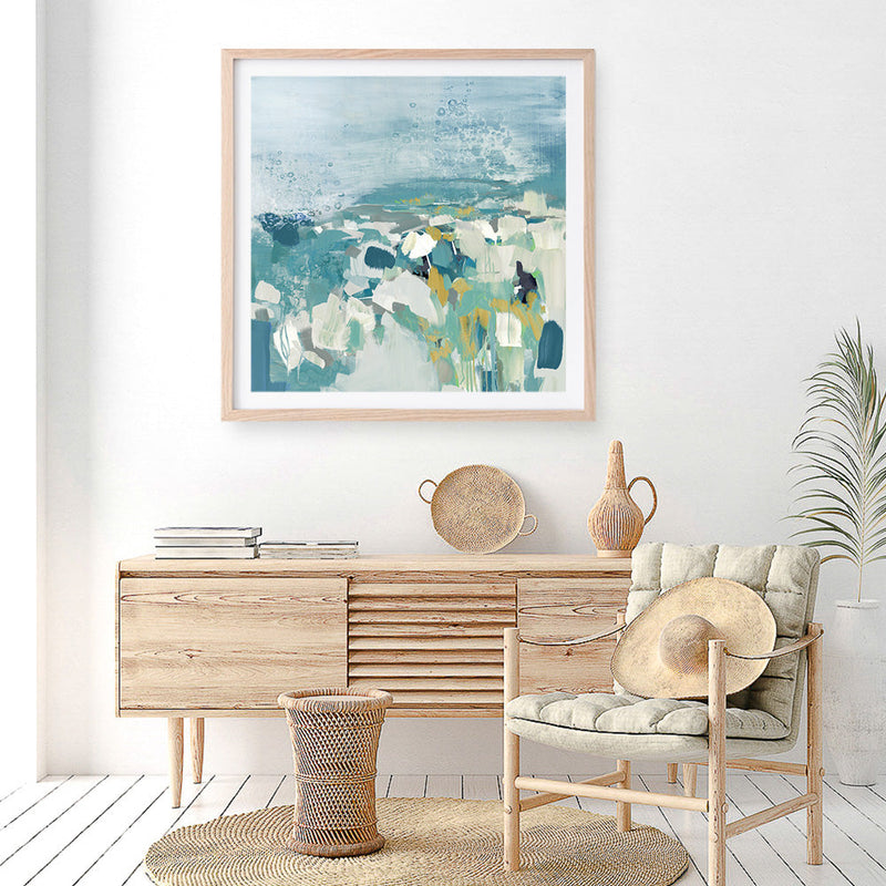 Shop Above The Sea (Square) Art Print a painted abstract themed wall art print from The Print Emporium wall artwork collection - Buy Australian made fine art painting style poster and framed prints for the home and your interior decor room, TPE-PC-BC052-AP