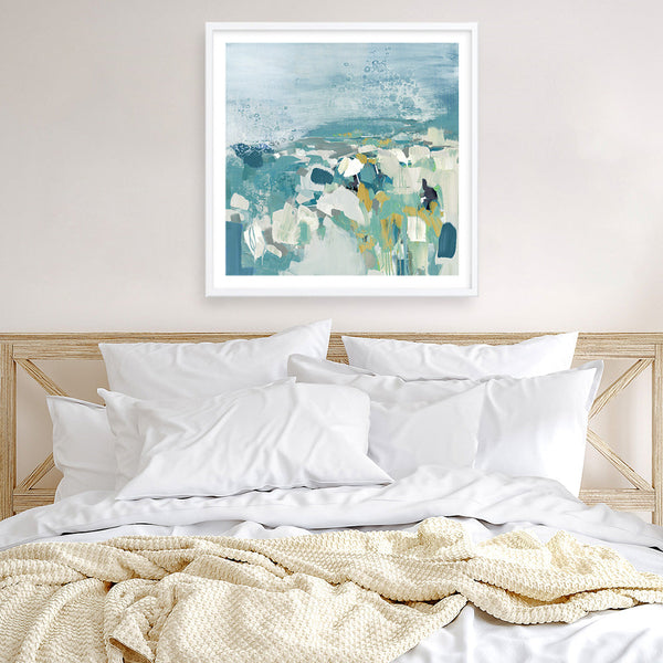 Shop Above The Sea (Square) Art Print a painted abstract themed wall art print from The Print Emporium wall artwork collection - Buy Australian made fine art painting style poster and framed prints for the home and your interior decor room, TPE-PC-BC052-AP