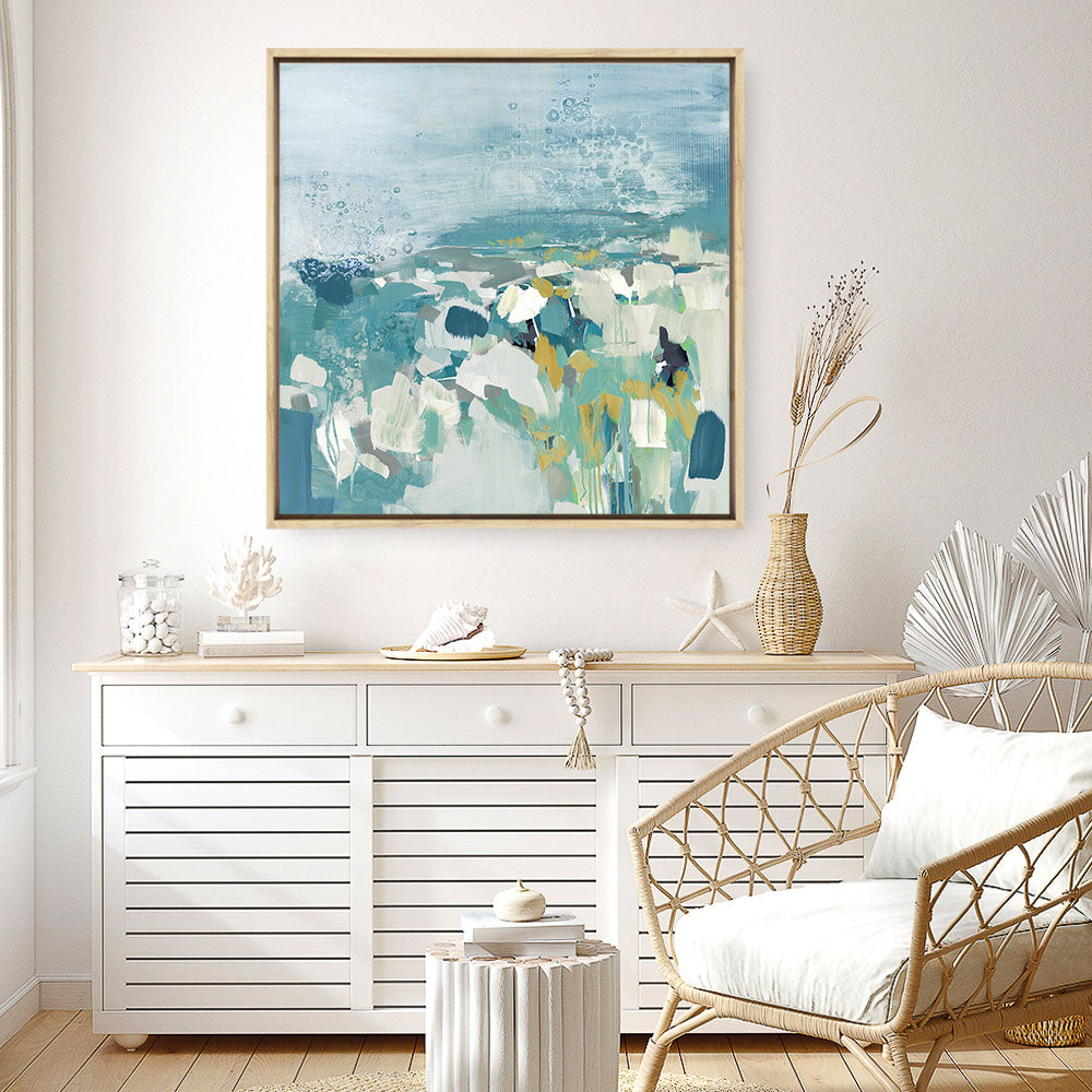 Shop Above The Sea (Square) Canvas Print a painted abstract themed framed canvas wall art print from The Print Emporium artwork collection - Buy Australian made fine art painting style stretched canvas prints for the home and your interior decor space, TPE-PC-BC052-CA-40X40-NF
