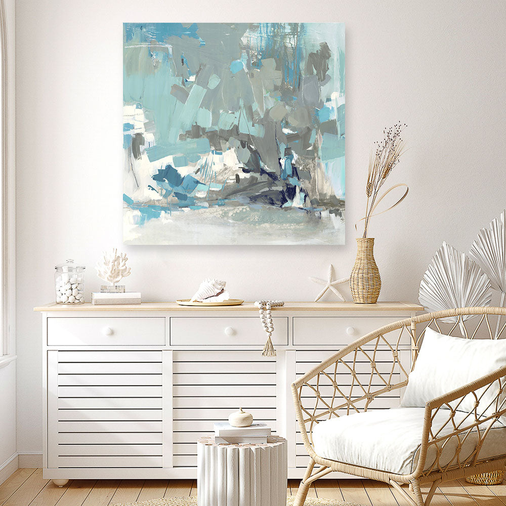 Shop Above the Mist (Square) Canvas Print a painted abstract themed framed canvas wall art print from The Print Emporium artwork collection - Buy Australian made fine art painting style stretched canvas prints for the home and your interior decor space, TPE-PC-BC050-CA-40X40-NF