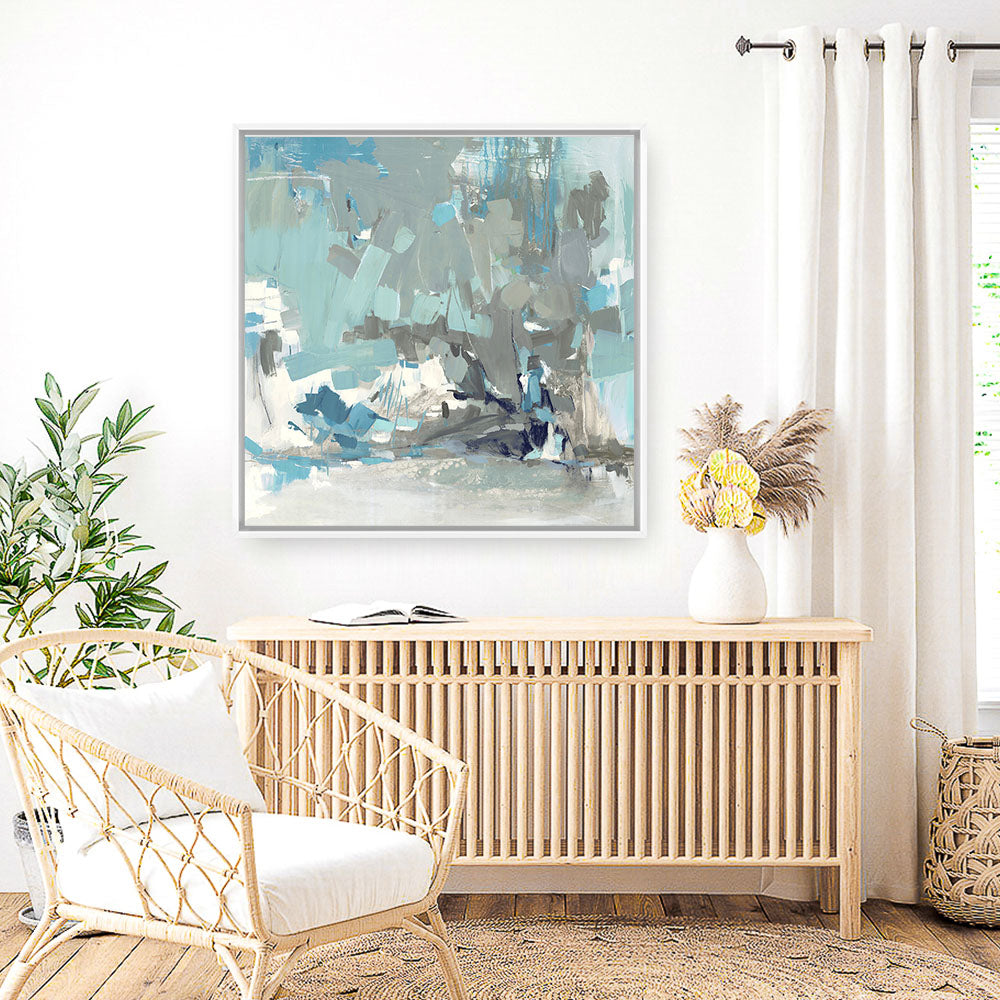 Shop Above the Mist (Square) Canvas Print a painted abstract themed framed canvas wall art print from The Print Emporium artwork collection - Buy Australian made fine art painting style stretched canvas prints for the home and your interior decor space, TPE-PC-BC050-CA-40X40-NF