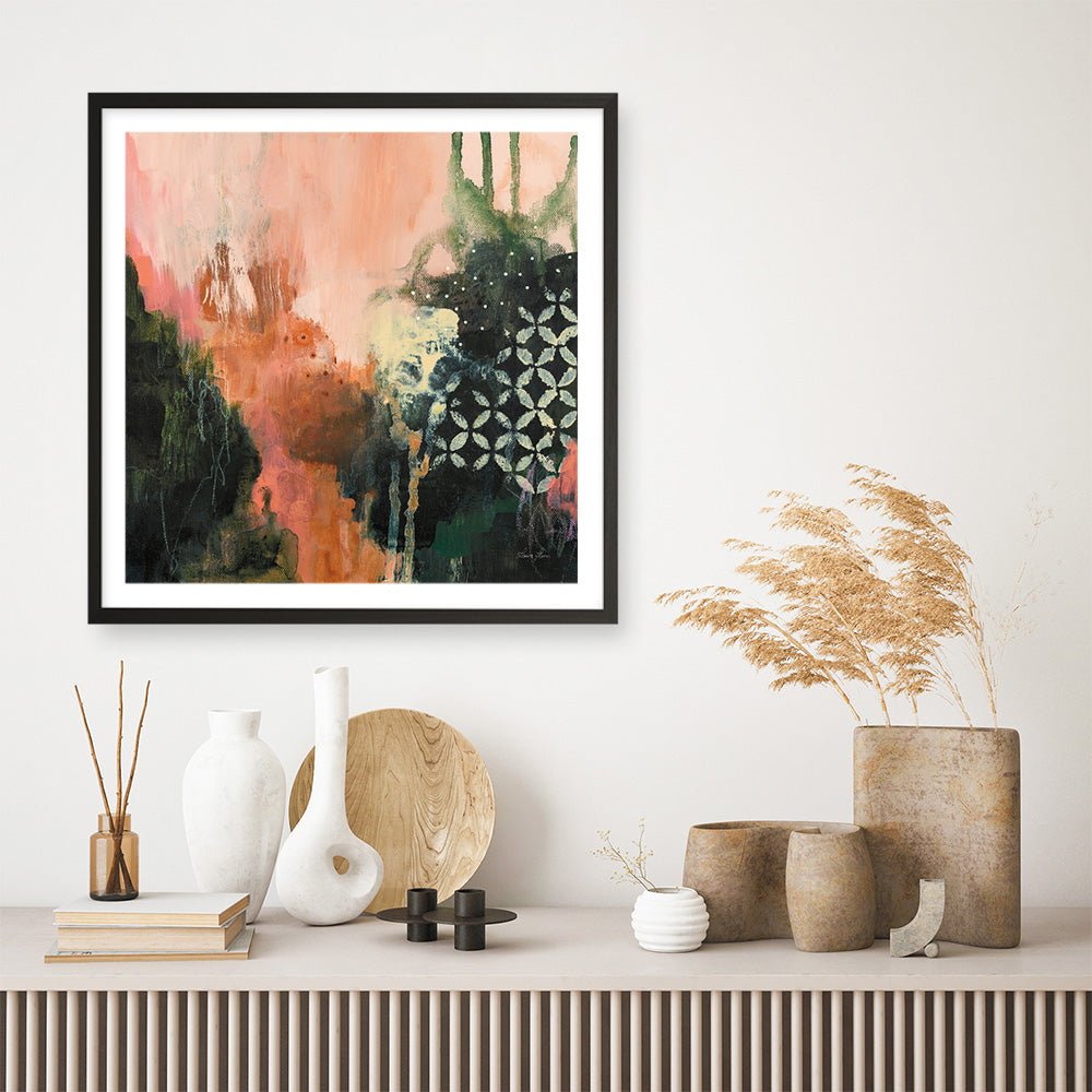 Shop Abstract Layers I Sunrise (Square) Art Print a painted abstract themed wall art print from The Print Emporium wall artwork collection - Buy Australian made fine art painting style poster and framed prints for the home and your interior decor room, TPE-WA-73160-AP