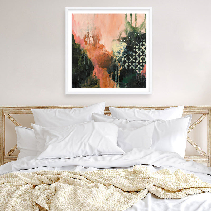 Shop Abstract Layers I Sunrise (Square) Art Print a painted abstract themed wall art print from The Print Emporium wall artwork collection - Buy Australian made fine art painting style poster and framed prints for the home and your interior decor room, TPE-WA-73160-AP