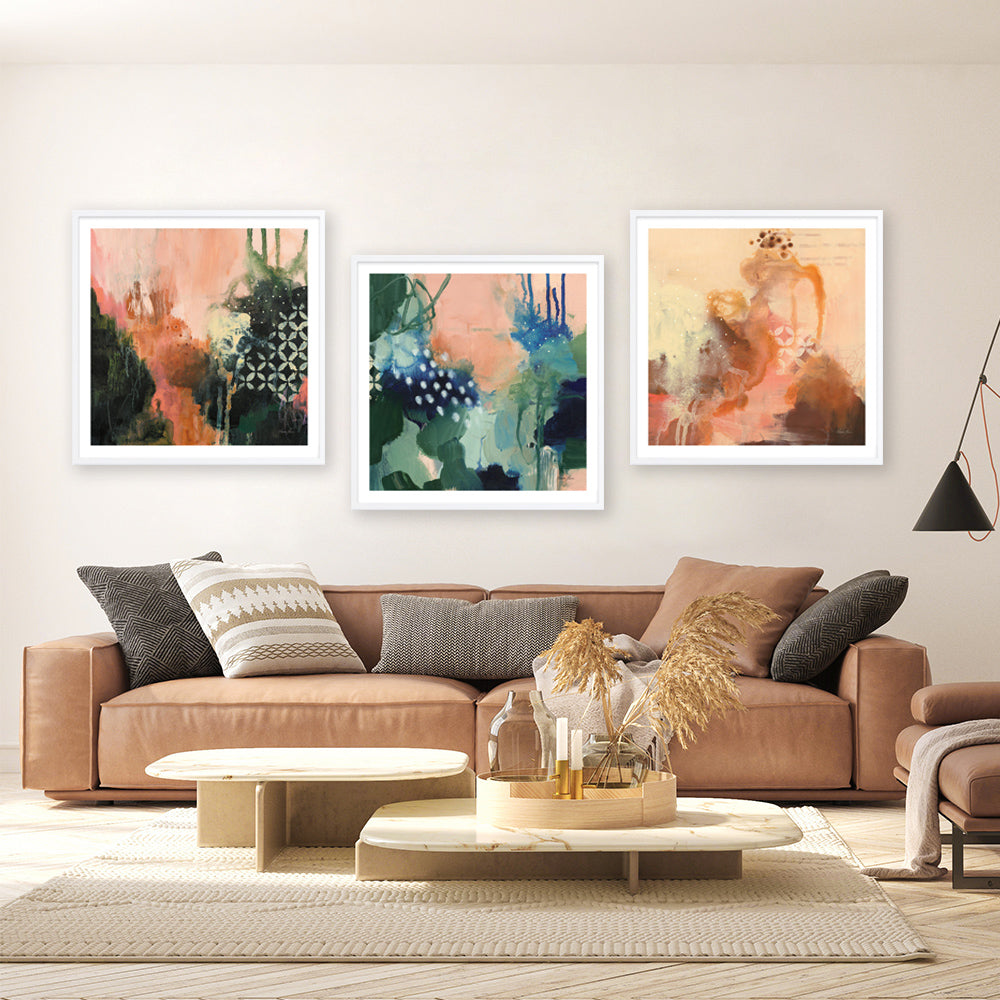 Shop Abstract Layers I Sunrise (Square) Art Print a painted abstract themed wall art print from The Print Emporium wall artwork collection - Buy Australian made fine art painting style poster and framed prints for the home and your interior decor room, TPE-WA-73160-AP