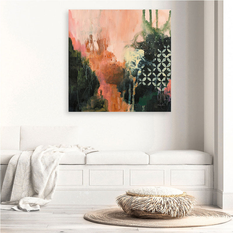 Shop Abstract Layers I Sunrise (Square) Canvas Print a painted abstract themed framed canvas wall art print from The Print Emporium artwork collection - Buy Australian made fine art painting style stretched canvas prints for the home and your interior decor space, TPE-WA-73160-CA-40X40-NF