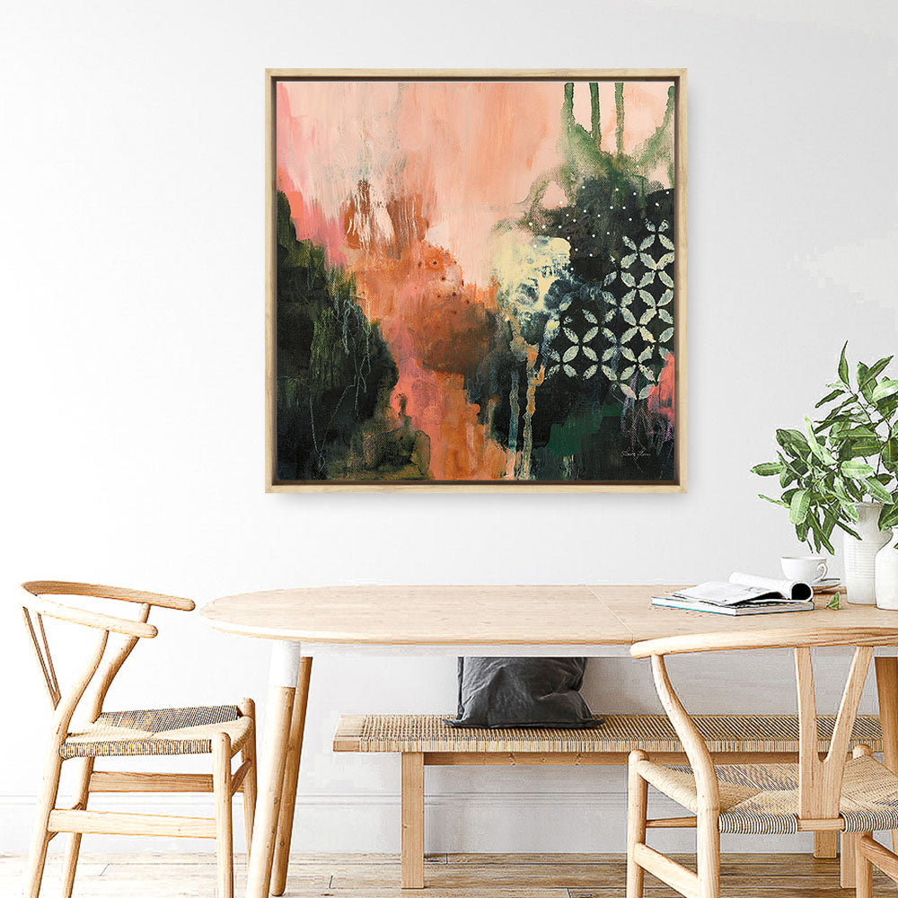 Shop Abstract Layers I Sunrise (Square) Canvas Print a painted abstract themed framed canvas wall art print from The Print Emporium artwork collection - Buy Australian made fine art painting style stretched canvas prints for the home and your interior decor space, TPE-WA-73160-CA-40X40-NF