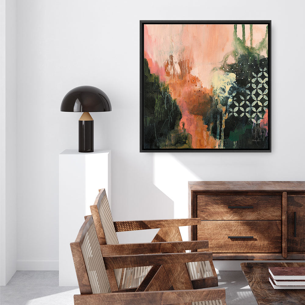 Shop Abstract Layers I Sunrise (Square) Canvas Print a painted abstract themed framed canvas wall art print from The Print Emporium artwork collection - Buy Australian made fine art painting style stretched canvas prints for the home and your interior decor space, TPE-WA-73160-CA-40X40-NF