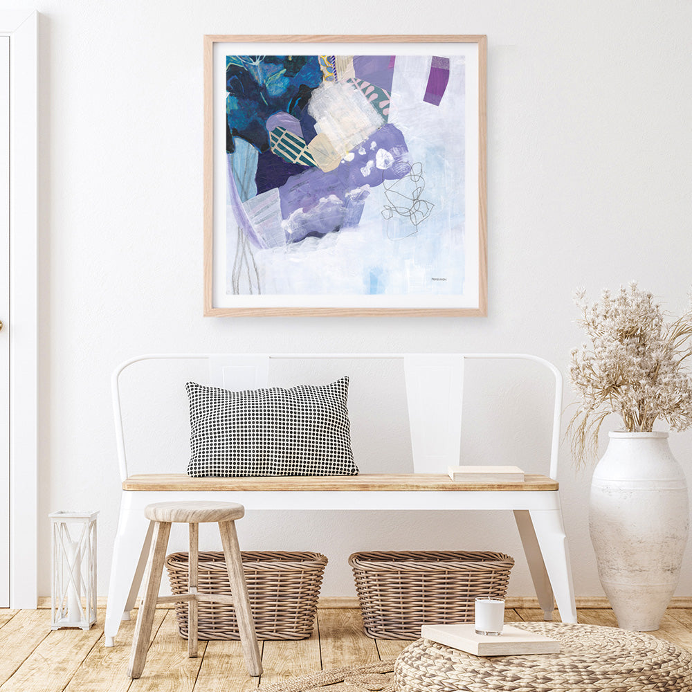 Shop Abstract Layers II Purple (Square) Art Print a painted abstract themed wall art print from The Print Emporium wall artwork collection - Buy Australian made fine art painting style poster and framed prints for the home and your interior decor room, TPE-WA-72103-AP