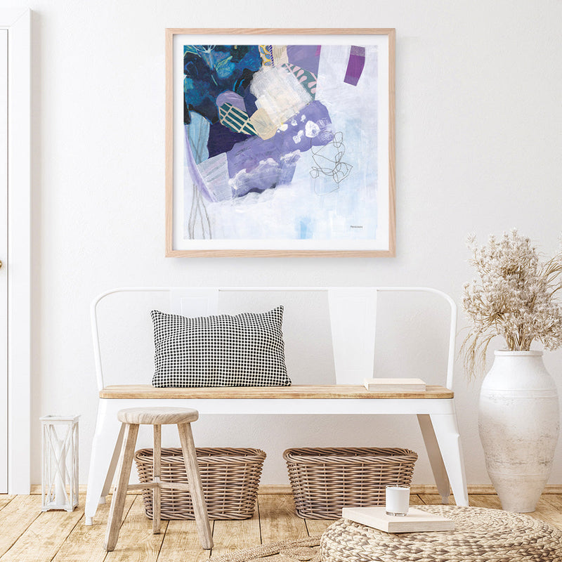 Shop Abstract Layers II Purple (Square) Art Print a painted abstract themed wall art print from The Print Emporium wall artwork collection - Buy Australian made fine art painting style poster and framed prints for the home and your interior decor room, TPE-WA-72103-AP