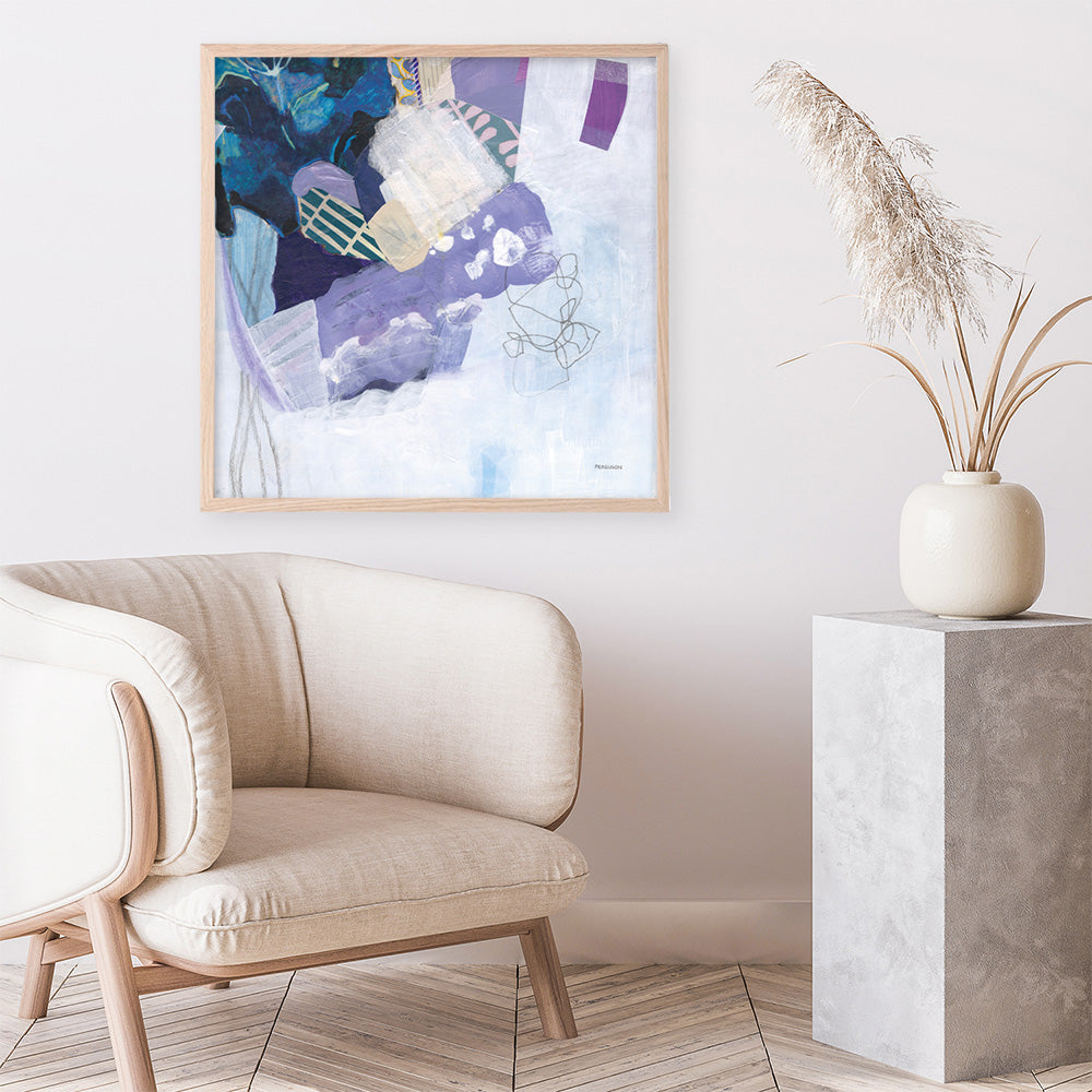 Shop Abstract Layers II Purple (Square) Art Print a painted abstract themed wall art print from The Print Emporium wall artwork collection - Buy Australian made fine art painting style poster and framed prints for the home and your interior decor room, TPE-WA-72103-AP