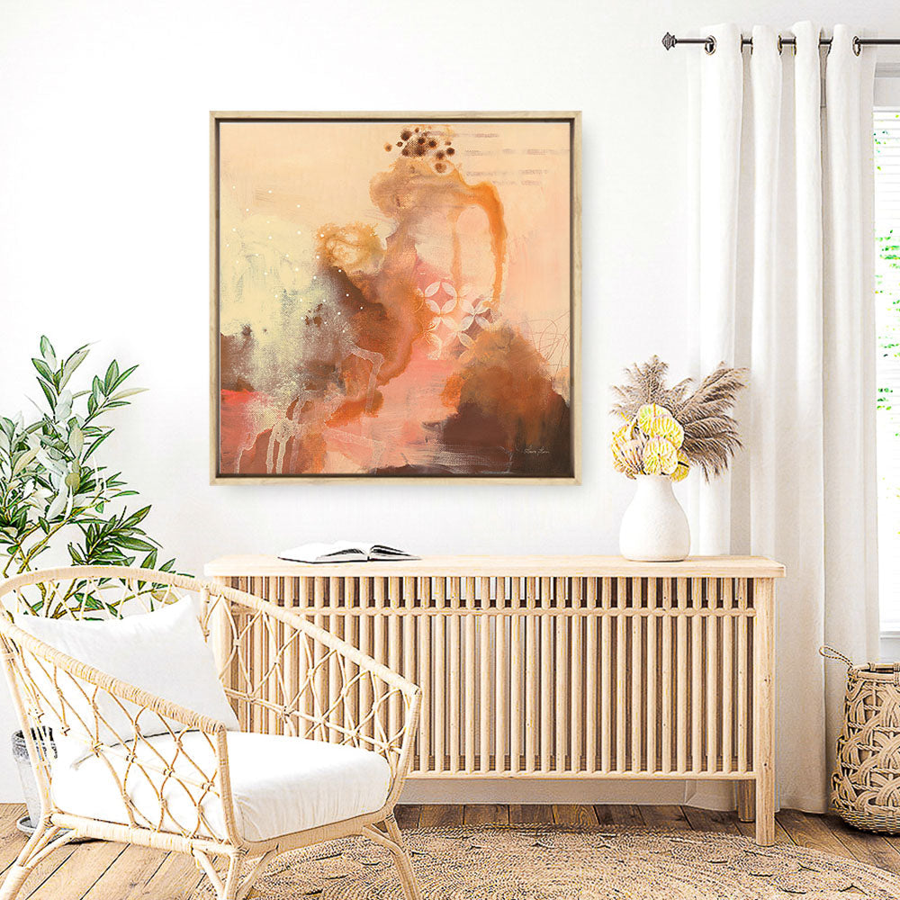 Shop Abstract Layers II Sunrise (Square) Canvas Print a painted abstract themed framed canvas wall art print from The Print Emporium artwork collection - Buy Australian made fine art painting style stretched canvas prints for the home and your interior decor space, TPE-WA-73161-CA-40X40-NF