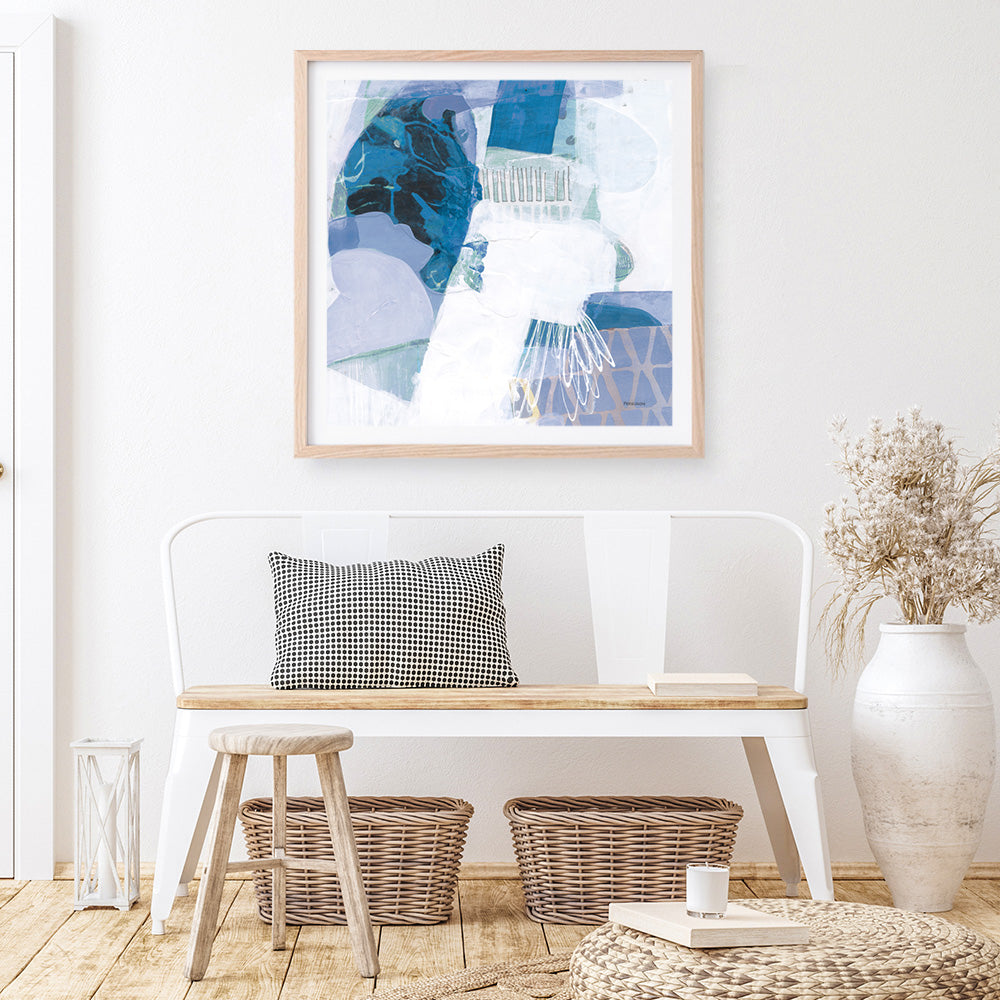 Shop Abstract Layers III Blue (Square) Art Print a painted abstract themed wall art print from The Print Emporium wall artwork collection - Buy Australian made fine art painting style poster and framed prints for the home and your interior decor room, TPE-WA-72694-AP