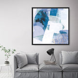 Shop Abstract Layers III Blue (Square) Canvas Print a painted abstract themed framed canvas wall art print from The Print Emporium artwork collection - Buy Australian made fine art painting style stretched canvas prints for the home and your interior decor space, TPE-WA-72694-CA-40X40-NF