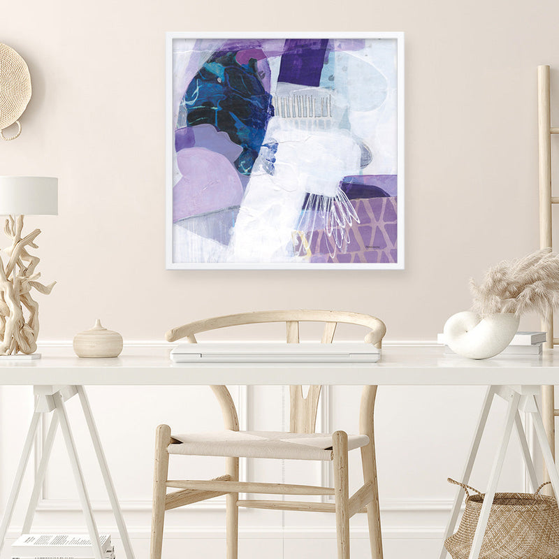 Shop Abstract Layers III Purple (Square) Art Print a painted abstract themed wall art print from The Print Emporium wall artwork collection - Buy Australian made fine art painting style poster and framed prints for the home and your interior decor room, TPE-WA-72104-AP