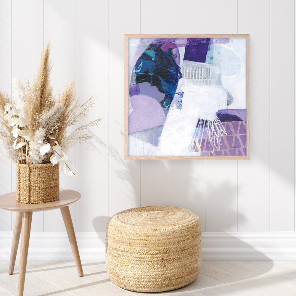 Shop Abstract Layers III Purple (Square) Art Print a painted abstract themed wall art print from The Print Emporium wall artwork collection - Buy Australian made fine art painting style poster and framed prints for the home and your interior decor room, TPE-WA-72104-AP