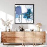 Shop Abstract Layers IV Blue (Square) Art Print a painted abstract themed wall art print from The Print Emporium wall artwork collection - Buy Australian made fine art painting style poster and framed prints for the home and your interior decor room, TPE-WA-72695-AP