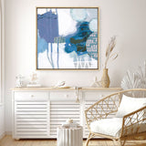 Shop Abstract Layers IV Blue (Square) Canvas Print a painted abstract themed framed canvas wall art print from The Print Emporium artwork collection - Buy Australian made fine art painting style stretched canvas prints for the home and your interior decor space, TPE-WA-72695-CA-40X40-NF