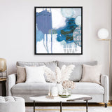 Shop Abstract Layers IV Blue (Square) Canvas Print a painted abstract themed framed canvas wall art print from The Print Emporium artwork collection - Buy Australian made fine art painting style stretched canvas prints for the home and your interior decor space, TPE-WA-72695-CA-40X40-NF