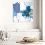 Shop Abstract Layers IV Blue (Square) Canvas Print a painted abstract themed framed canvas wall art print from The Print Emporium artwork collection - Buy Australian made fine art painting style stretched canvas prints for the home and your interior decor space, TPE-WA-72695-CA-40X40-NF