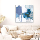 Shop Abstract Layers IV Blue (Square) Canvas Print a painted abstract themed framed canvas wall art print from The Print Emporium artwork collection - Buy Australian made fine art painting style stretched canvas prints for the home and your interior decor space, TPE-WA-72695-CA-40X40-NF