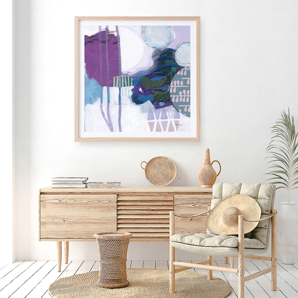 Shop Abstract Layers IV Purple (Square) Art Print a painted abstract themed wall art print from The Print Emporium wall artwork collection - Buy Australian made fine art painting style poster and framed prints for the home and your interior decor room, TPE-WA-72105-AP