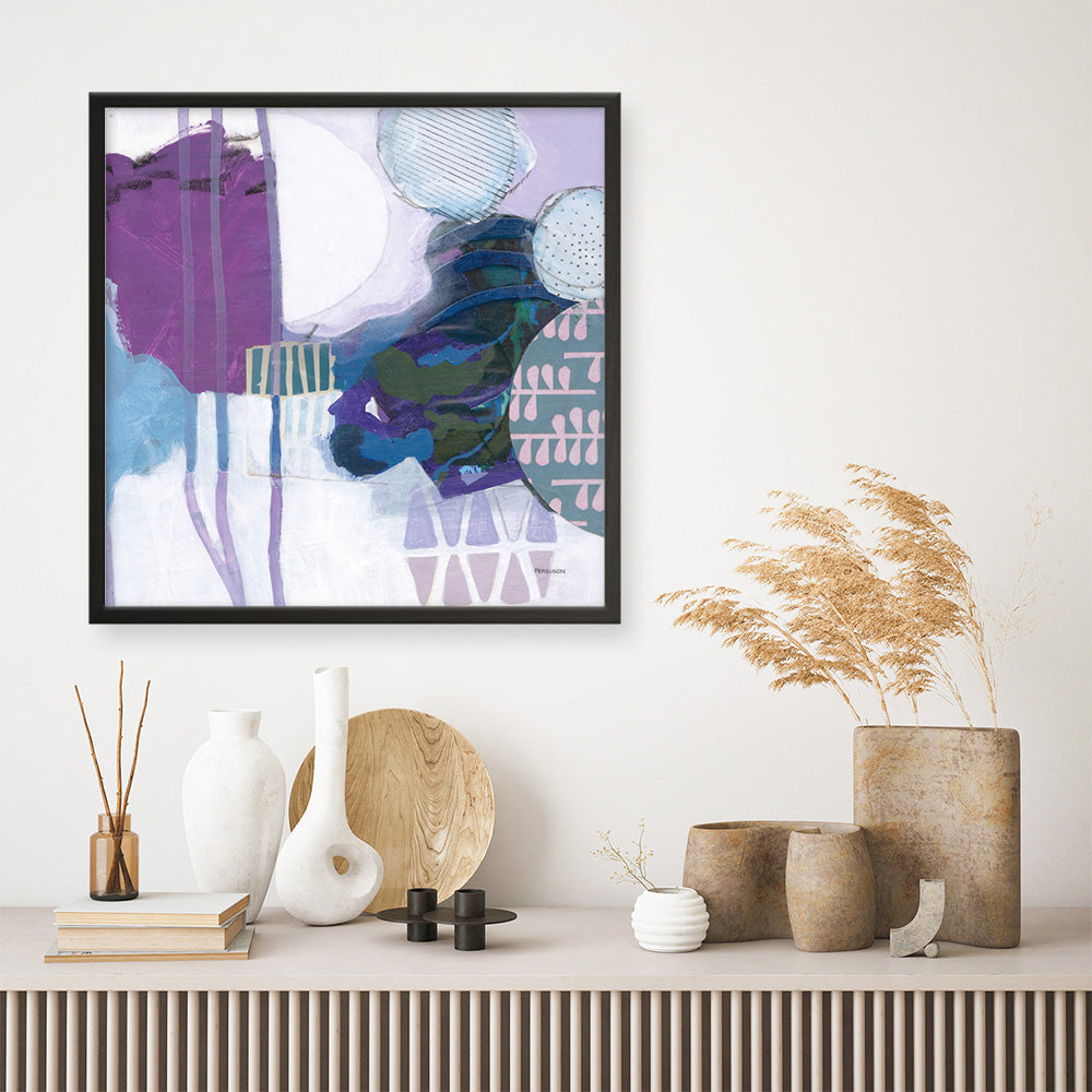 Shop Abstract Layers IV Purple (Square) Art Print a painted abstract themed wall art print from The Print Emporium wall artwork collection - Buy Australian made fine art painting style poster and framed prints for the home and your interior decor room, TPE-WA-72105-AP