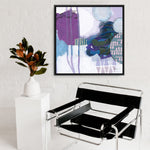 Shop Abstract Layers IV Purple (Square) Canvas Print a painted abstract themed framed canvas wall art print from The Print Emporium artwork collection - Buy Australian made fine art painting style stretched canvas prints for the home and your interior decor space, TPE-WA-72105-CA-40X40-NF