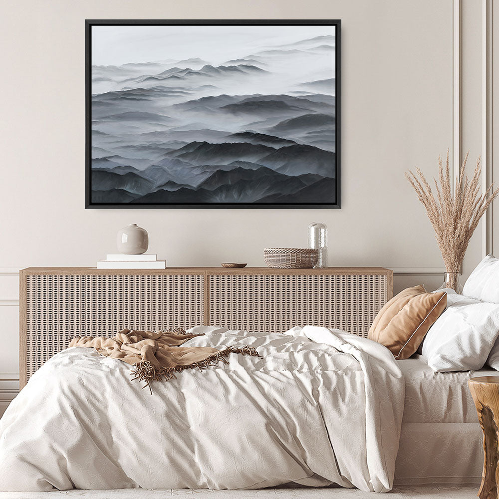 Shop Abstract Mountain Range Canvas Print a painted abstract themed framed canvas wall art print from The Print Emporium artwork collection - Buy Australian made fine art painting style stretched canvas prints for the home and your interior decor space, TPE-397-CA-35X46-NF