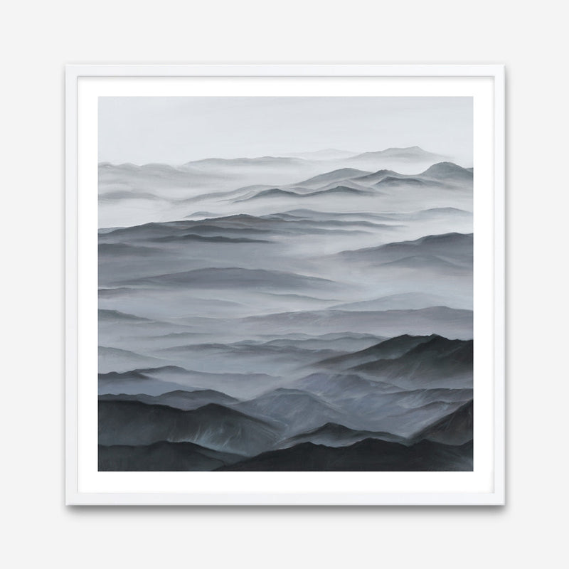 Shop Abstract Mountain Range I (Square) Art Print a painted abstract themed wall art print from The Print Emporium wall artwork collection - Buy Australian made fine art painting style poster and framed prints for the home and your interior decor room, TPE-398-AP