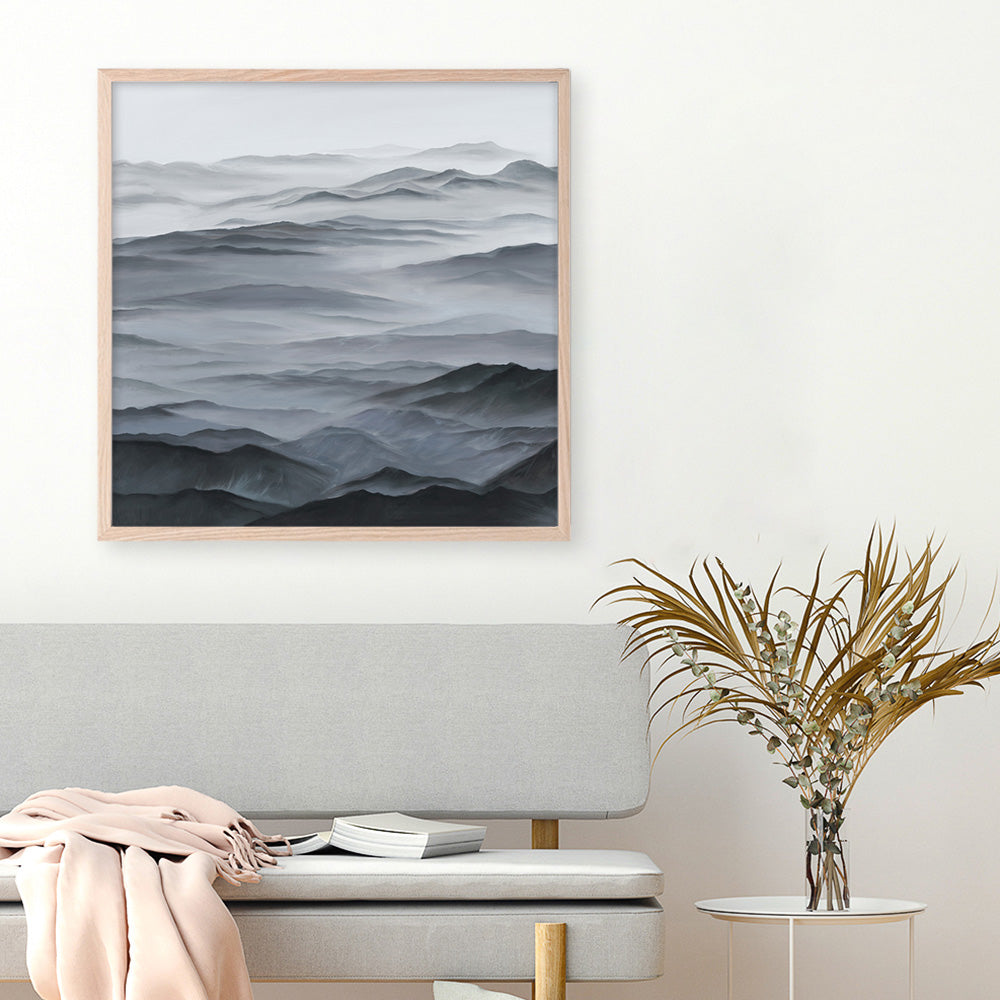 Shop Abstract Mountain Range I (Square) Art Print a painted abstract themed wall art print from The Print Emporium wall artwork collection - Buy Australian made fine art painting style poster and framed prints for the home and your interior decor room, TPE-398-AP