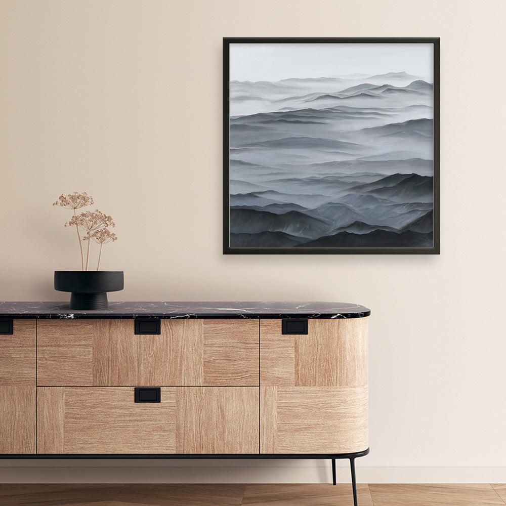 Shop Abstract Mountain Range I (Square) Art Print a painted abstract themed wall art print from The Print Emporium wall artwork collection - Buy Australian made fine art painting style poster and framed prints for the home and your interior decor room, TPE-398-AP