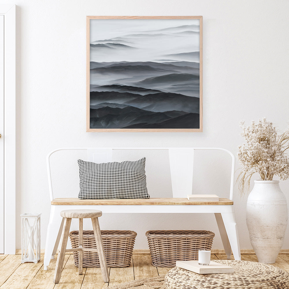 Shop Abstract Mountain Range II (Square) Art Print a painted abstract themed wall art print from The Print Emporium wall artwork collection - Buy Australian made fine art painting style poster and framed prints for the home and your interior decor room, TPE-399-AP