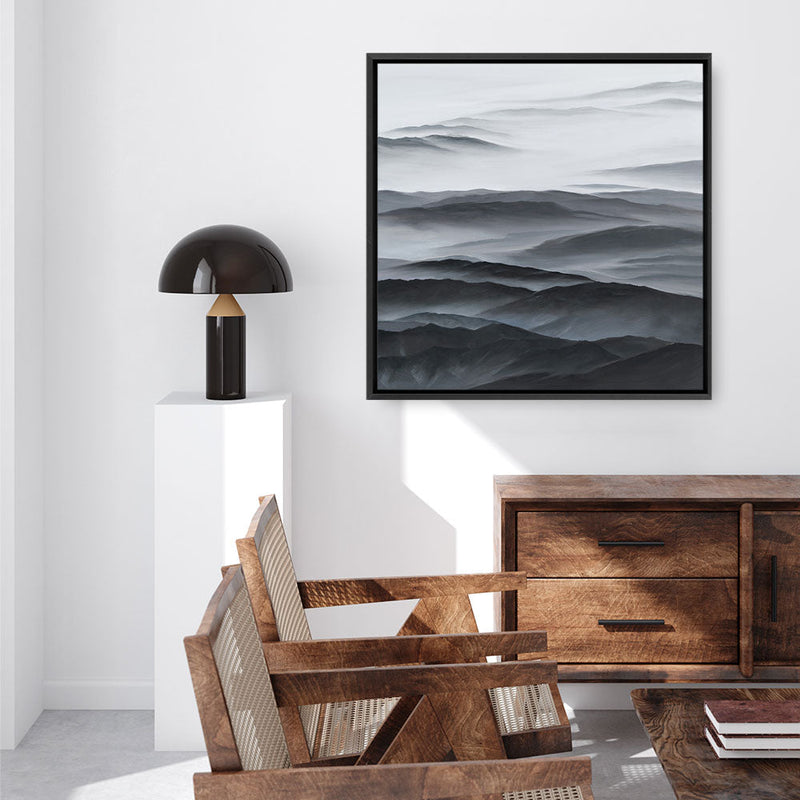 Shop Abstract Mountain Range II (Square) Canvas Print a painted abstract themed framed canvas wall art print from The Print Emporium artwork collection - Buy Australian made fine art painting style stretched canvas prints for the home and your interior decor space, TPE-399-CA-40X40-NF