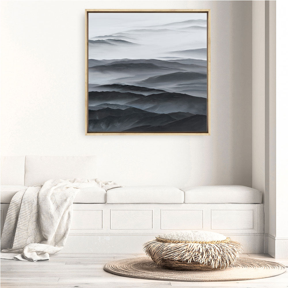 Shop Abstract Mountain Range II (Square) Canvas Print a painted abstract themed framed canvas wall art print from The Print Emporium artwork collection - Buy Australian made fine art painting style stretched canvas prints for the home and your interior decor space, TPE-399-CA-40X40-NF