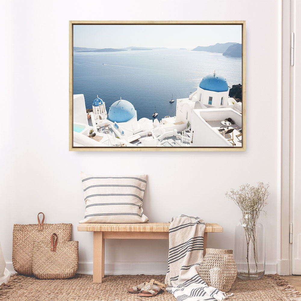 Shop Aegean Vista I Photo Canvas Print a coastal themed photography framed stretched canvas print from The Print Emporium wall artwork collection - Buy Australian made prints for the home and your interior decor space, TPE-1350-CA-35X46-NF