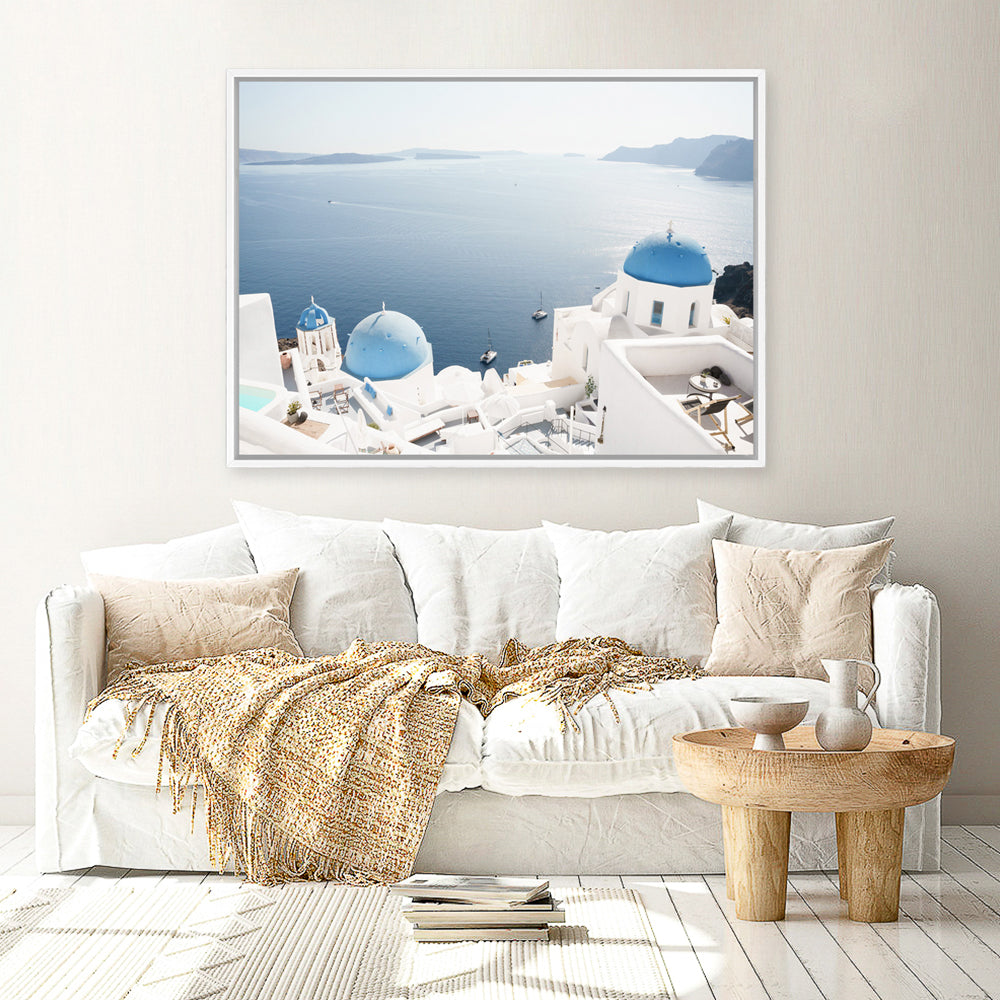 Shop Aegean Vista I Photo Canvas Print a coastal themed photography framed stretched canvas print from The Print Emporium wall artwork collection - Buy Australian made prints for the home and your interior decor space, TPE-1350-CA-35X46-NF
