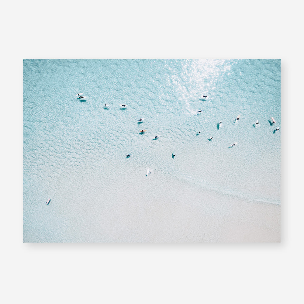 Shop Aerial Surfers I Photo Art Print a coastal themed photography wall art print from The Print Emporium wall artwork collection - Buy Australian made fine art poster and framed prints for the home and your interior decor, TPE-1232-AP