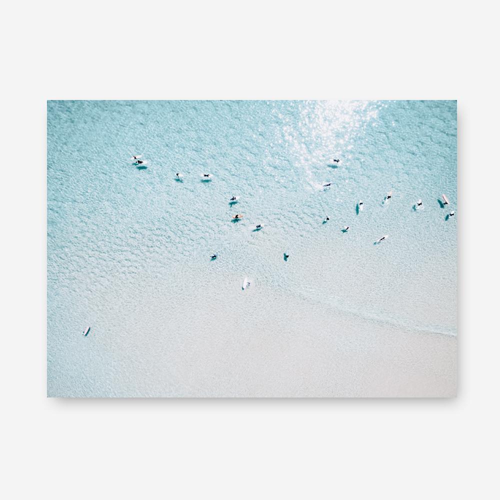 Shop Aerial Surfers I Photo Canvas Print a coastal themed photography framed stretched canvas print from The Print Emporium wall artwork collection - Buy Australian made prints for the home and your interior decor space, TPE-1232-CA-35X46-NF