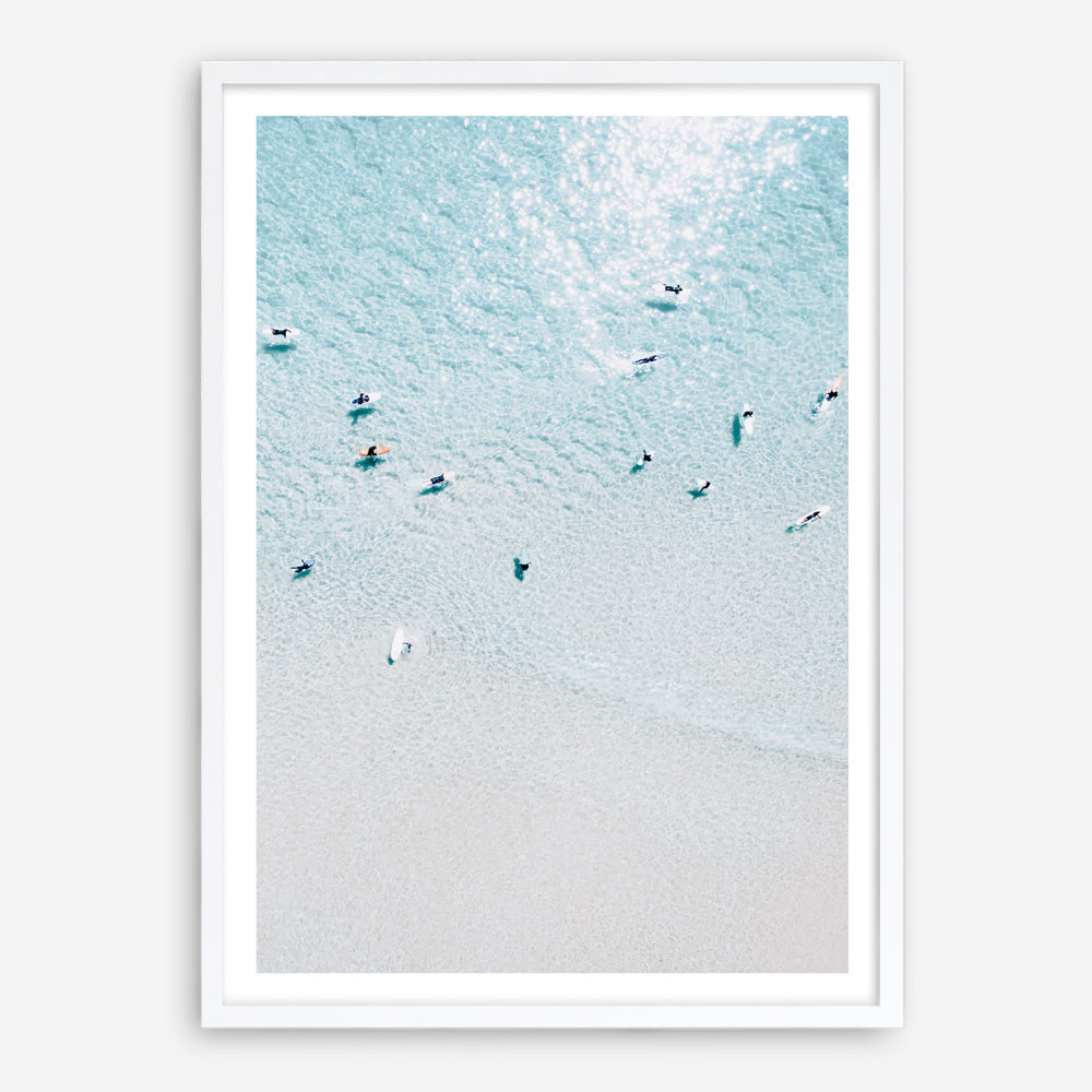 Shop Aerial Surfers II Photo Art Print a coastal themed photography wall art print from The Print Emporium wall artwork collection - Buy Australian made fine art poster and framed prints for the home and your interior decor, TPE-1233-AP