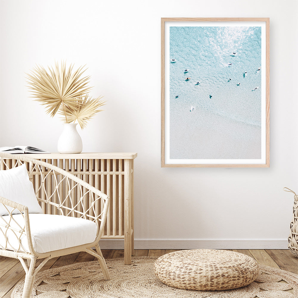 Shop Aerial Surfers II Photo Art Print a coastal themed photography wall art print from The Print Emporium wall artwork collection - Buy Australian made fine art poster and framed prints for the home and your interior decor, TPE-1233-AP